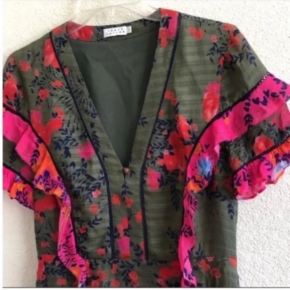 Tanya Taylor Falling Floral Rhett Mini Dress - Picture 4 of 10